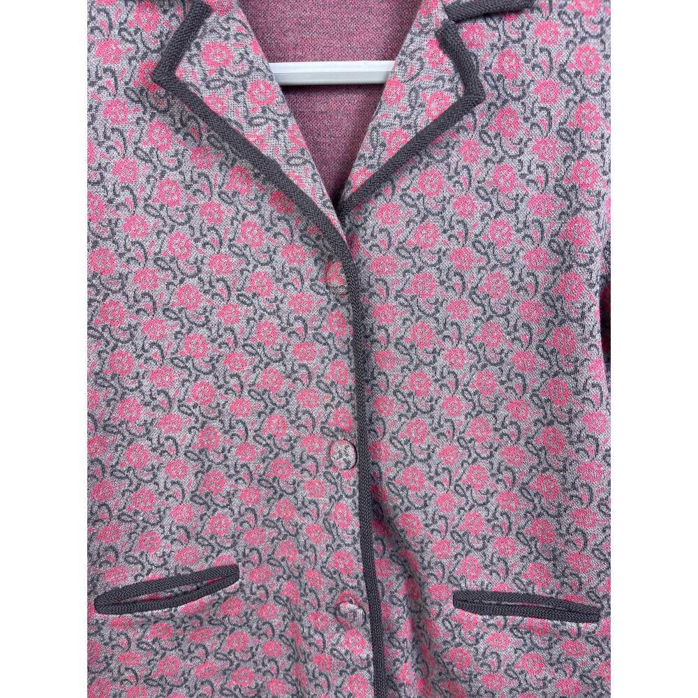 Komatsu Store Ginza Tokyo Women's Japanese Pink and Grey Floral Jacket - Picture 3 of 4